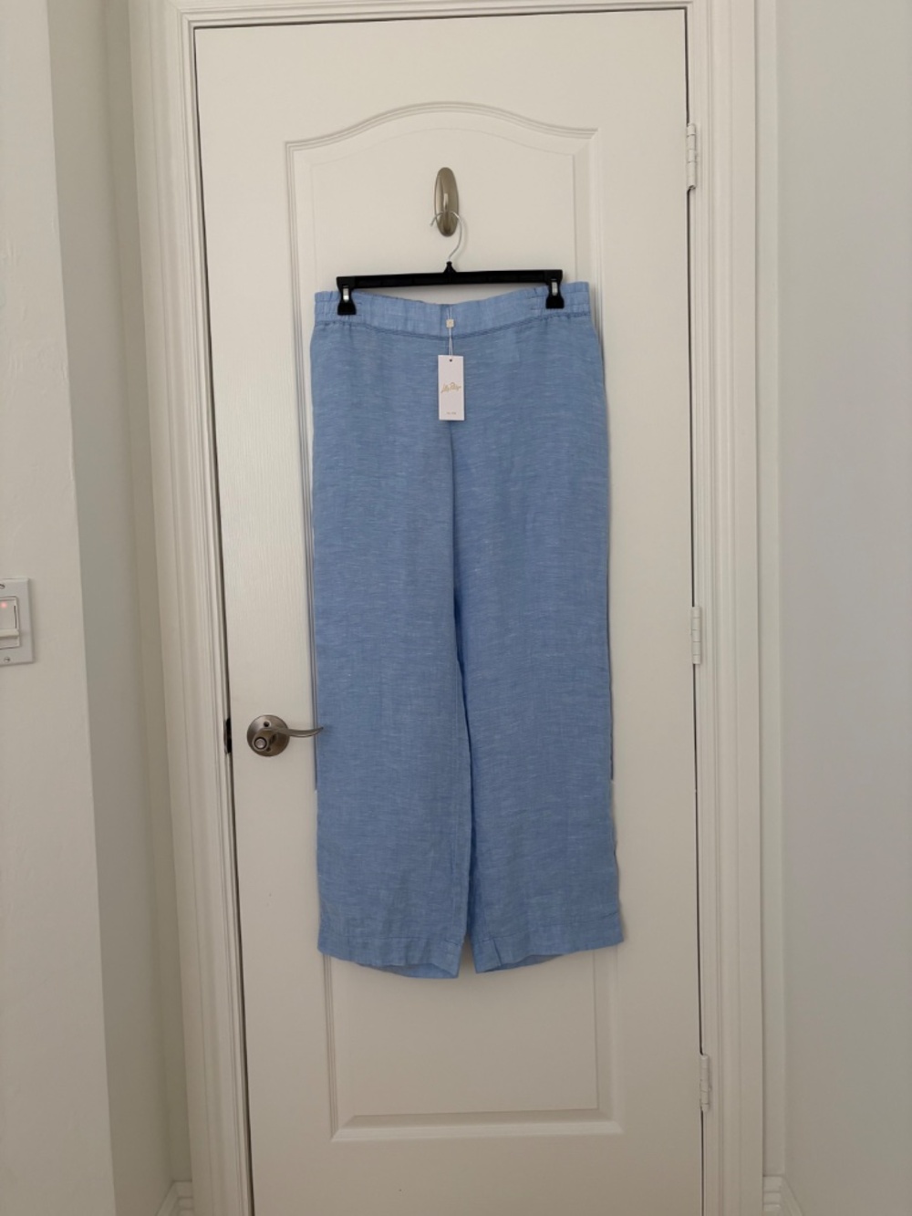 Title: Lilly Pulitzer Deri Linen Palazzo Pants Blue Peri Resort White Size L NWT